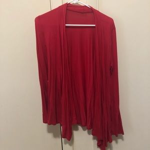 Red cardigan
